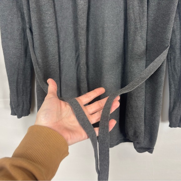 Zara Knit Charcoal Gray Open Front Sweater - Picture 4 of 5